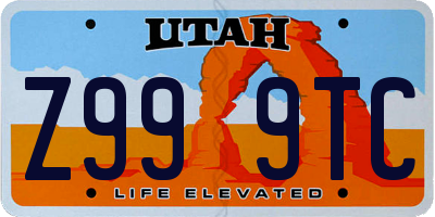 UT license plate Z999TC