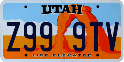 UT license plate Z999TV