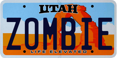 UT license plate ZOMBIE