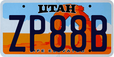 UT license plate ZP88B