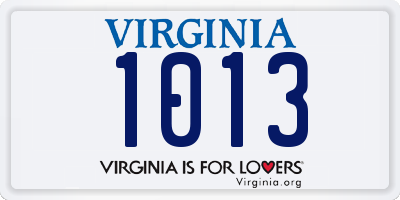 VA license plate 1013
