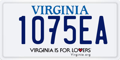 VA license plate 1075EA