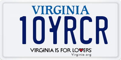 VA license plate 10YRCR