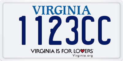 VA license plate 1123CC