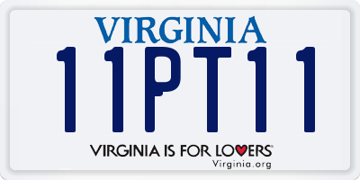 VA license plate 11PT11
