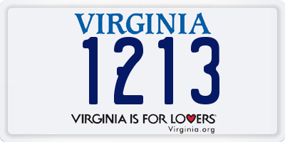 VA license plate 1213