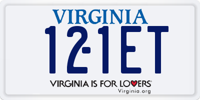 VA license plate 121ET