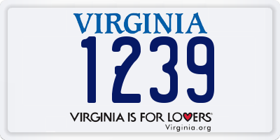 VA license plate 1239