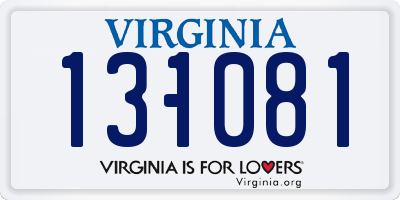 VA license plate 131081