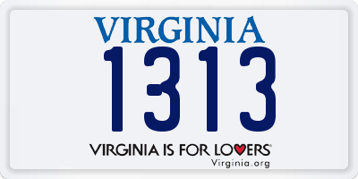 VA license plate 1313