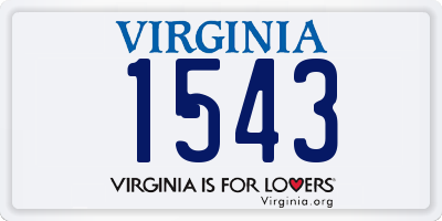 VA license plate 1543