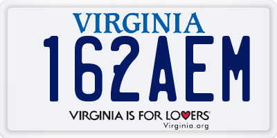 VA license plate 162AEM