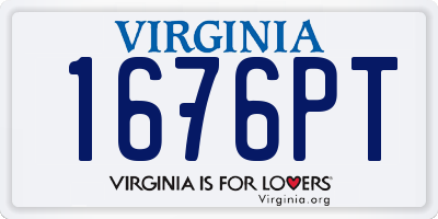 VA license plate 1676PT