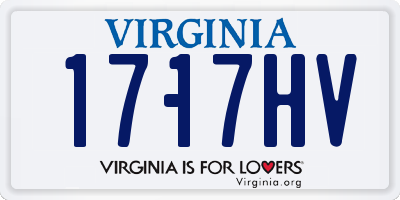 VA license plate 1717HV