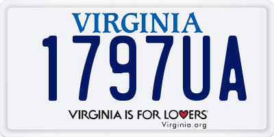 VA license plate 1797UA