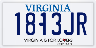 VA license plate 1813JR
