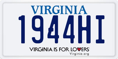 VA license plate 1944HI