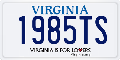 VA license plate 1985TS