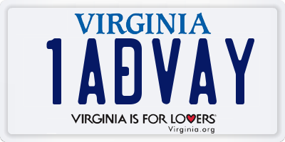 VA license plate 1ADVAY