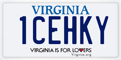 VA license plate 1CEHKY