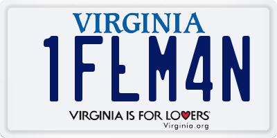 VA license plate 1FLM4N