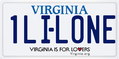 VA license plate 1LIL0NE