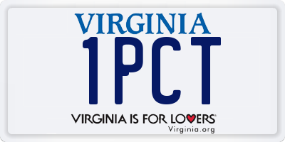 VA license plate 1PCT