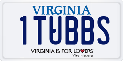 VA license plate 1TUBBS