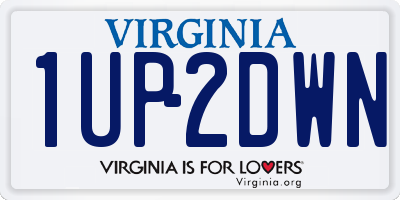 VA license plate 1UP2DWN