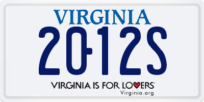 VA license plate 2012S