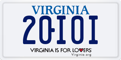 VA license plate 20I0I
