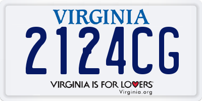 VA license plate 2124CG