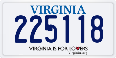 VA license plate 225118