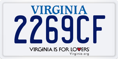 VA license plate 2269CF