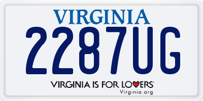 VA license plate 2287UG