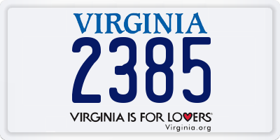 VA license plate 2385