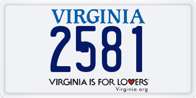 VA license plate 2581