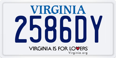 VA license plate 2586DY