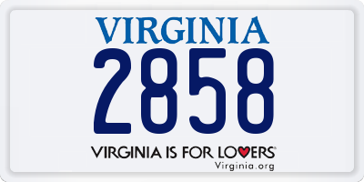 VA license plate 2858