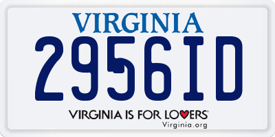 VA license plate 2956ID