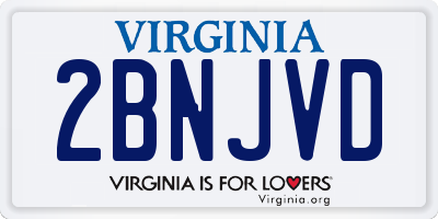 VA license plate 2BNJVD