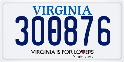 VA license plate 300876