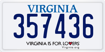 VA license plate 357436