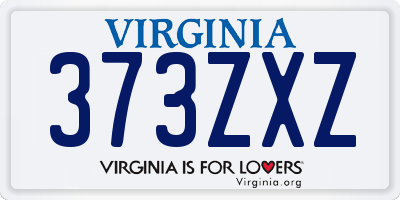 VA license plate 373ZXZ