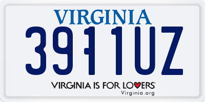 VA license plate 3911UZ