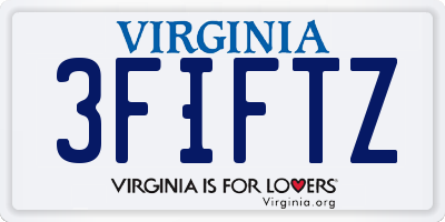 VA license plate 3FIFTZ