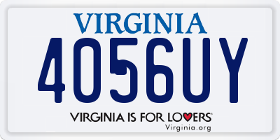 VA license plate 4056UY