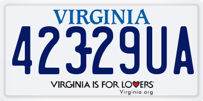 VA license plate 42329UA