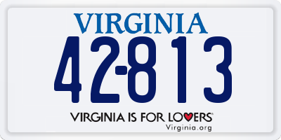 VA license plate 42813