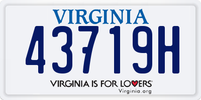 VA license plate 43719H